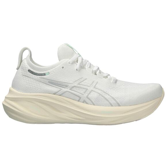 USED ASICS Women's Gel-Nimbus 26 Running Shoe, 9.5, White - Picture 1 of 4